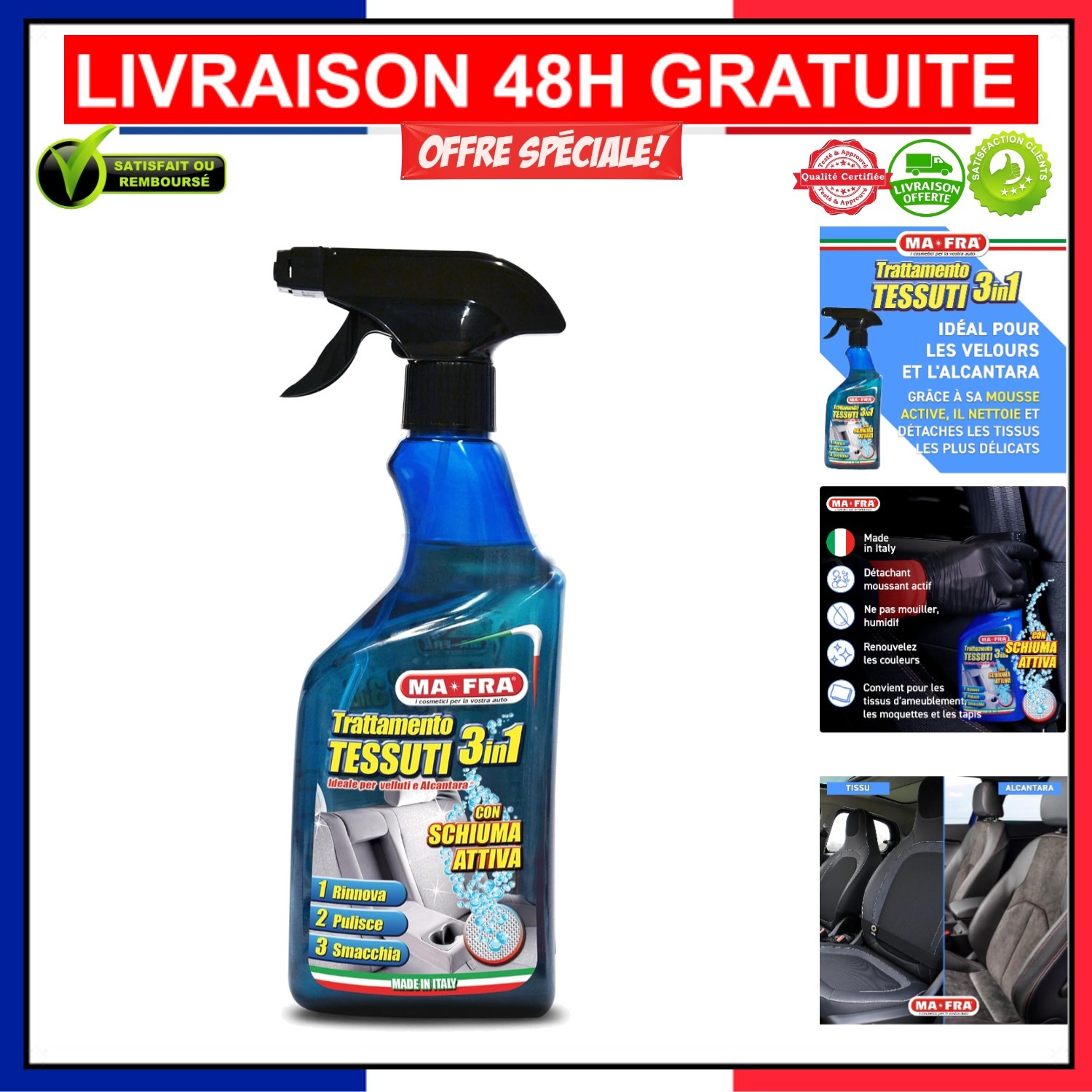 Traitement Velours et Alcantara 3-en-1 500 ml : Le Soin de Finition Haute Précision