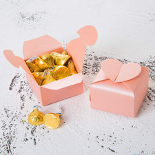 Pink Favor Box Bulk 2.5x2x2.5 inches with Heart Bow Party Favor Box,Pink,Pack...