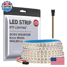 BTF-LIGHTING WS2812B IC RGB 5mm Ultra Narrow LED Strip 2020SMD DC5V Individually