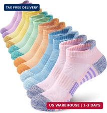 6 Pairs Ankle Socks for Women, Athletic Running Cotton Comfort Cushioned Sports