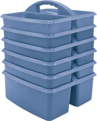 Teacher Created Resources Slate Blue Portable Plastic Storage Caddy 6-Pack for C