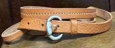 Brown Leather Fashion Belt Loop End Sz 36 3/4”Wide VGUC