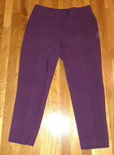Ann Taylor LOFT Julie Plum Burgundy Wool Blend Ankle Dress Pants Size 8