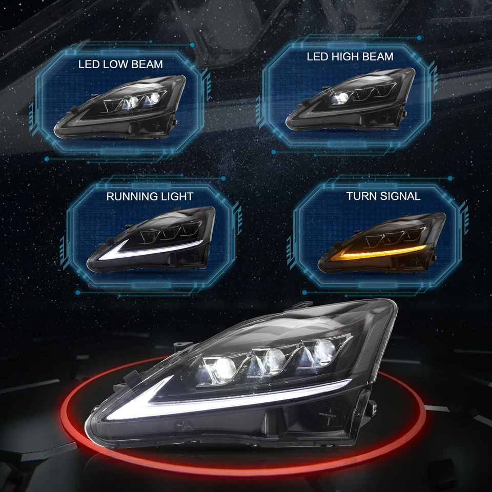 VLAND Scheinwerfer für Lexus IS250 IS350 IS200d IS F 2006-2014 Base Sedan 4-Door - Bild 2 von 4