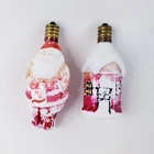 Vintage 3D Figural Santa & House Milk Glass Christmas Light Bulbs