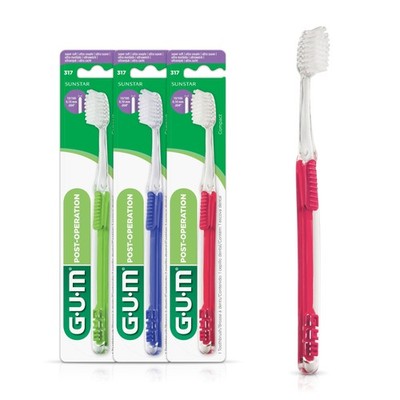 Gum Post-Surgery Extra Soft Toothbrush, Super 1 Count (Pack of 3), Multi
