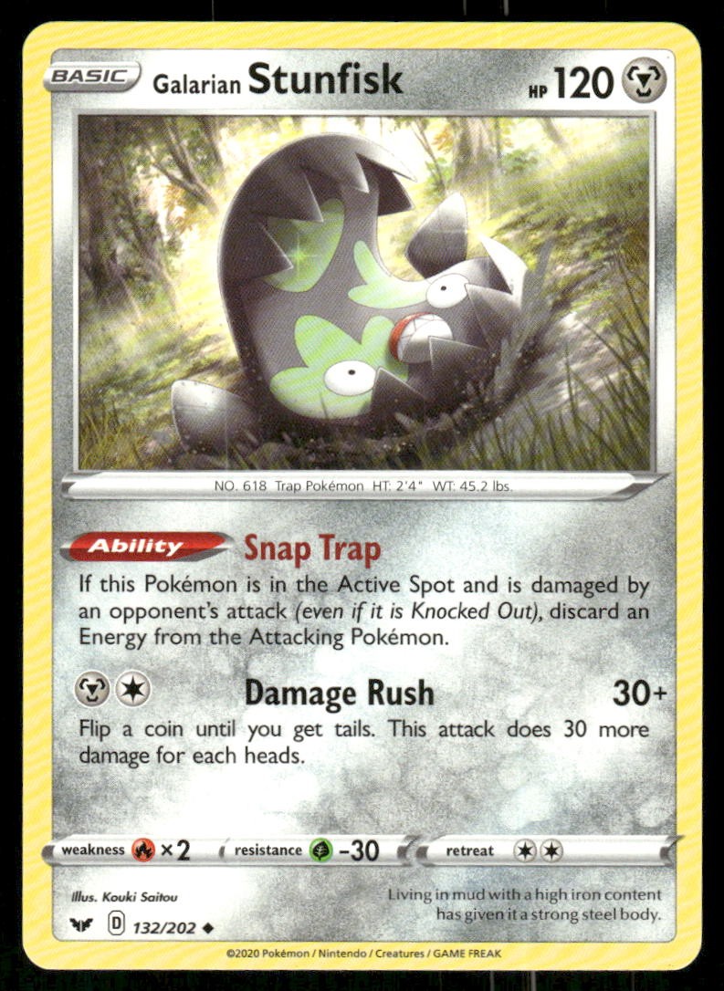 Galarian Stunfisk SWSH01: Sword & Shield Base Set [132/202] Uncommon NM Pokemon