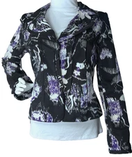 Modern abstract bold suit separate jacket fully lined day to evening blazer Sz A