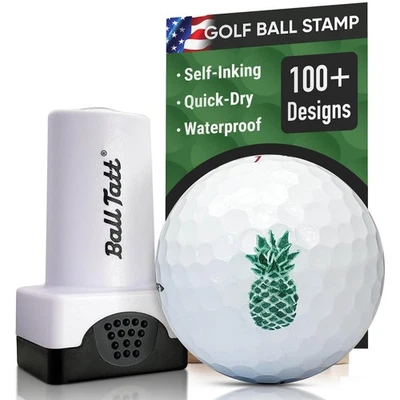 BALL TATT - Pineapple Golf Ball Stamp Marker Quick Dry Stamper Self-Inking.