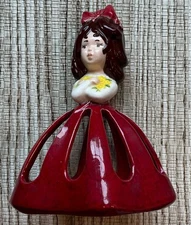 Vintage Byron Molds Napkin Holder 1975 Girl with Red Dress Rare