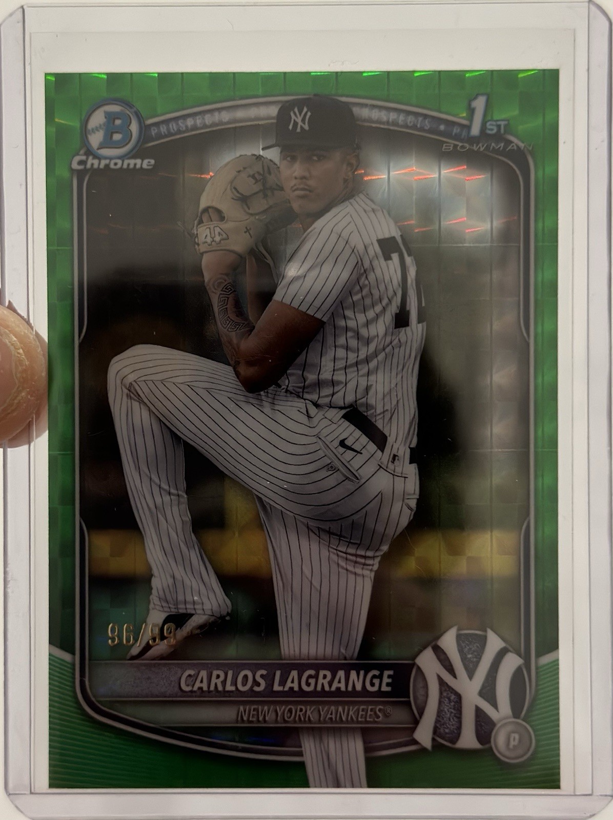 2025 Bowman Chrome Carlos Lagrange Green Geometric /99 1st Yankees BCP-202