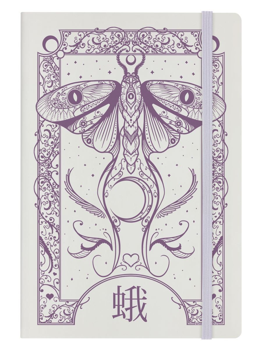 Notebook Cryptic Moth A5 Hard Cover Cream 14 x 21cm