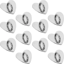 Grevosea 12-Piece Phone Charm Hooks & Keychains - Adhesive Metal silver 