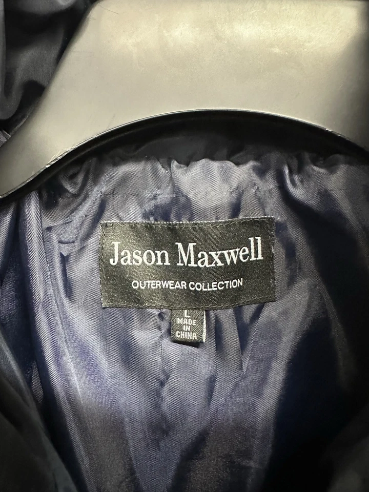 Jason Maxwell Jacket Womens Sz Large Blue Quilted Lined Puffer Coat - Image 2 of 4