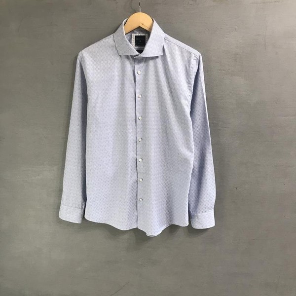 Men Profuomo Shirt Blue Cotton 40 /L / 48