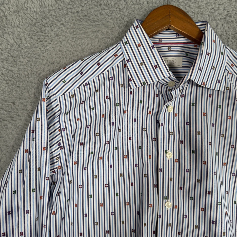Men's Eton Button-Up Slim Shirt Micro Floral Sz 42/16.5 - Image 2 of 4