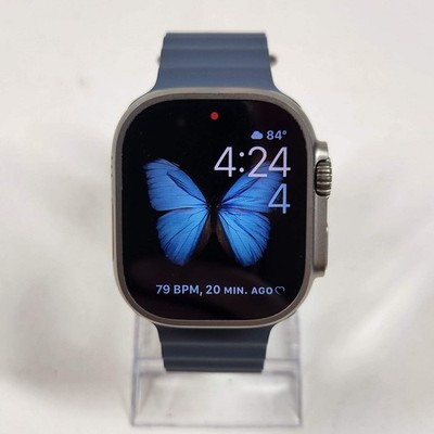 GPS Only Apple Watch Ultra 3 49MM Black Titanium Blue Sport Band MEWH4LW/A