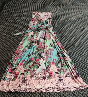 BODY FLIRT boutique Damen Maxikleid lang ärmellos Blumen 36/38