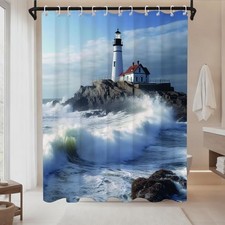 Modern Beach Shower Curtain Aesthetic Coastal Nautical 72"W x 78"L Pack of 1