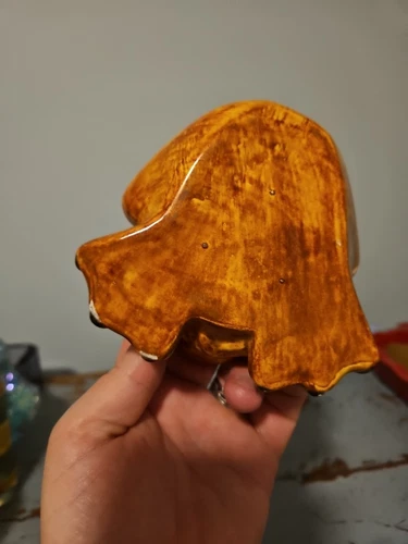 Vintage 1970's Orange Ceramic Big Mouth Frog Sponge Holder - Picture 2 of 11
