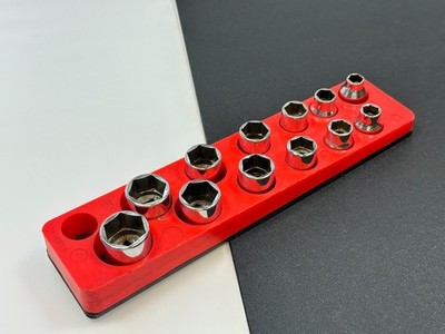 Snap On Tools USA 12pc 3/8'' Drive Shallow Socket Set, 8mm-19mm 212FSMY, Mag Tray