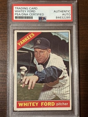1966 Topps #160 Whitey Ford Signed Auto PSA Auth