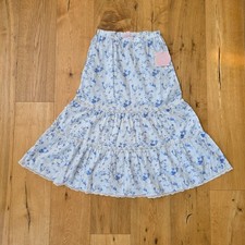 LoveShackFancy target Blue Floral Everblooming Rosettes Tiered Maxi 12 girls new