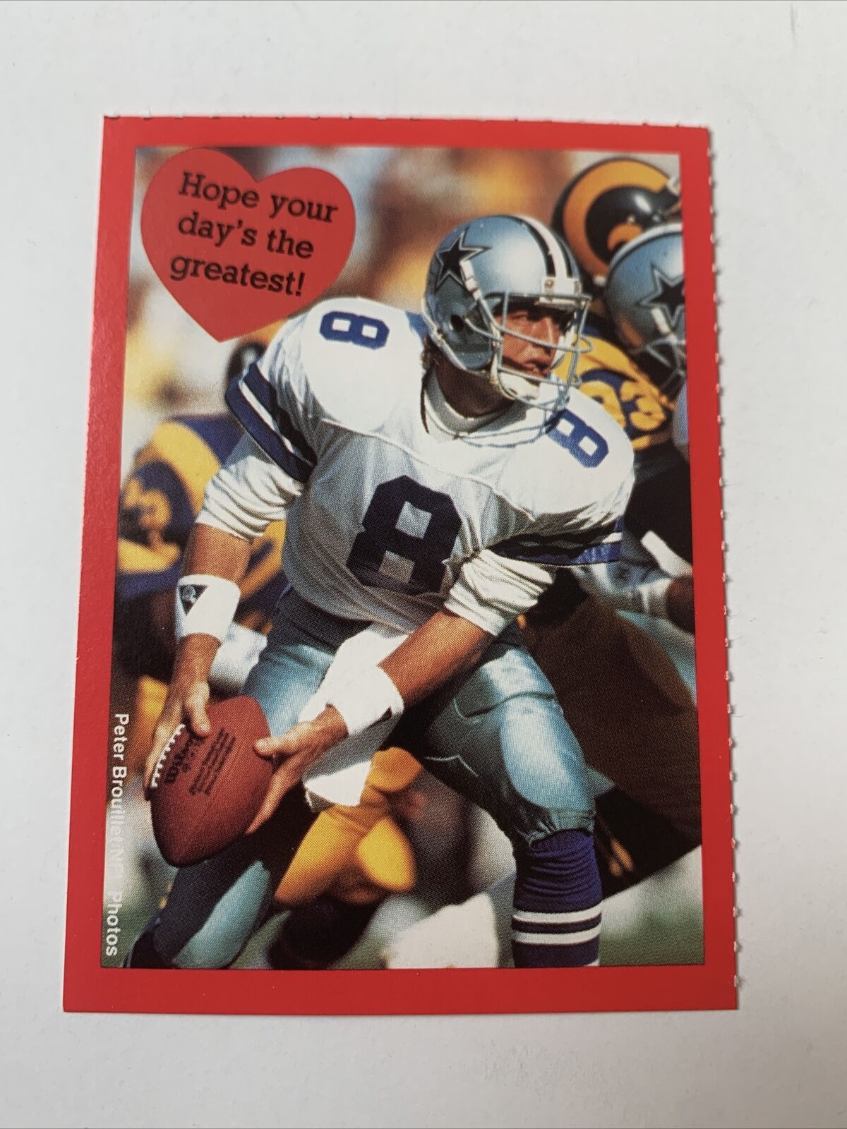 Troy Aikman 1993 NFL QB Club Valentine Card - Cleo Inc. Dallas Cowboys. HOF