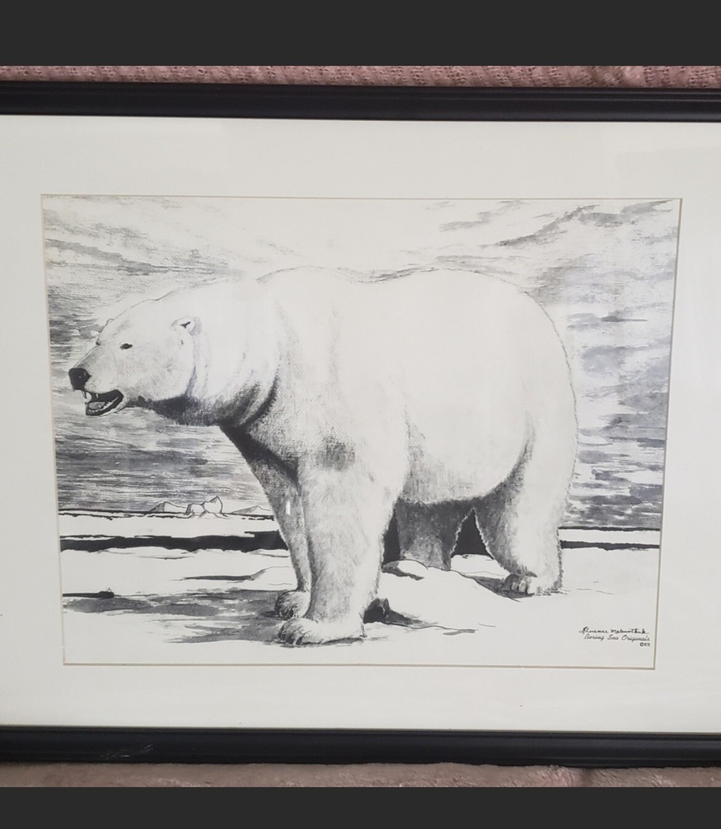 Florence Nupok Malewotkuk Drawing “Bering Sea Originals Framed