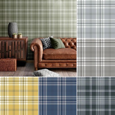 Muriva Kelso Kariert Tapete Tartan Jeden Raum Catherine Lansfield - Farbauswahl