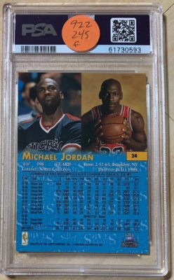 1996 #24 マイケルジョーダン リプリント PSA 8 1996 Topps NBA Stars Basketball #24 Michael Jordan Chicago Bulls