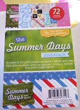 DCWV The Summer Days 72 Sheets 4.5" x 6.5" Matstack, NEW