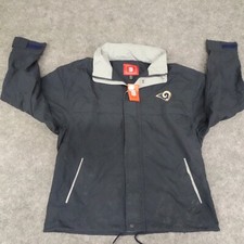 NFL St Louis Rams Jacket Mens Medium Snap Front Navy Original Tags Vintage