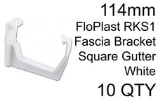 10 Pack FloPlast RKS1 114mm Square Line Gutter Fascia Bracket White Guttering