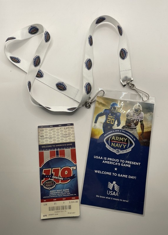 Rare Original ticket to the Club Level for the Army Navy Football Game 2018