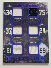 2019 LEAF ITG USED SPORTS BO JACKSON WOODSON LONG BROWN SAPP HAYES 6 JERSEY 4/20