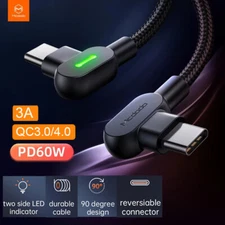 Mcdodo 60W PD QC 3.0 4.0 Type C to TypeC Charger Cable Fast Charging Cord 3A 5Ft