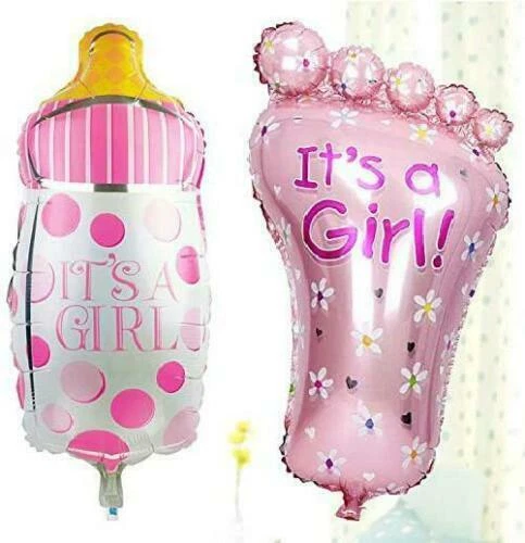 Globos De Papel Aluminio Latex It's a Girl Azul Decoracion Para Baby Shower Set - Image 2 of 4