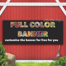 Custom Vinyl Banner Sign, Full Color - Free Design, For outdoor indoor use