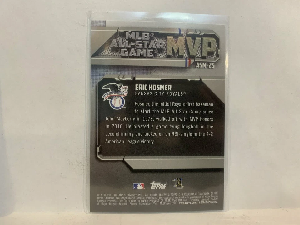 ASM-25 Eric Hosmer Kansas City Royals 2017 Topps Series 2 Baseball Card MZ4 - Image 2 of 2