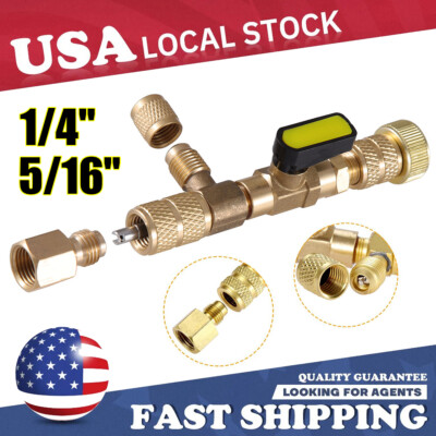 HVAC Tool AC Schrader Valve Core Remover Dual Size 1/4 and 5/16 Port Installer