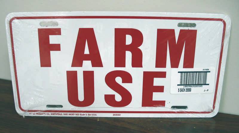 Farm Use ID Tag White 6 Inch Height by 12 Inch Width