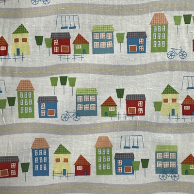 100% Premium Baumwollstoff Regenbogen Stylisch Arty Stadthaus