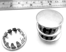 11/16" Hole Fit - Nickel Plated Steel Hole Plug Cap Push-In Fit All Weather