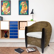 Sessel BARI Rattansessel Loungesessel Clubsessel Rattanstuhl Korbsessel Bicolor