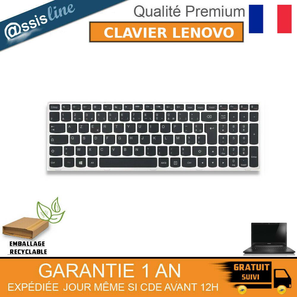 Clavier AZERTY Français Original Pour Lenovo Ideapad Z50-75 - Noir - Neuf
