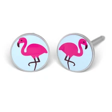 STUDEX Medici Flamingo 5mm Baby Silver Plug Button Earrings