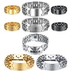 Herren Panzer Armband XXL Panzerkette Massiv Edelstahl Rocker Biker Gold Schwarz