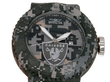 NEW INVICTA 45094 NFL LAS VEGAS RAIDERS MILITARY CAMO WATCH STEEL QUARTZ 52MM