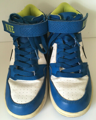  EUC Youth Nike Air Mogan Mid 2 Shoes Size 3,5Y Blue and White